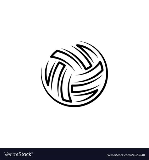 Volleyball ball black icon logo Royalty Free Vector Image