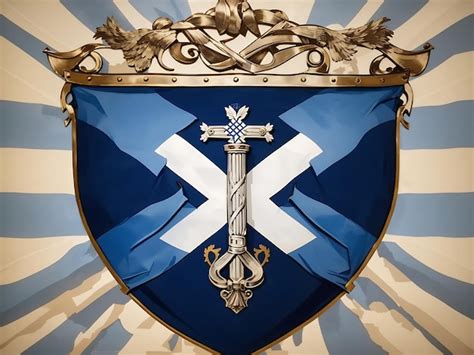 Premium AI Image | St Andrew Day Scotland flag shield banner or poster