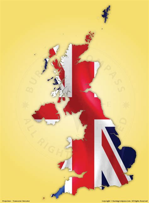 UK Flag Map, United Kingdom Flag Map