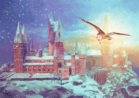 architecture, Ancient, Castle, Trees, Nature, Digital Art, Birds, Owl, Winter, Snow ...