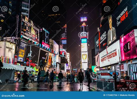 Night View of the New York Times Square TimesSquare Editorial Photo ...