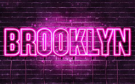 Download wallpapers Brooklyn, 4k, wallpapers with names, female names, Brooklyn name, purple ...