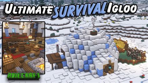 Minecraft Ultimate Survival Igloo Tutorial - EASY - Full Interior & World Download - YouTube