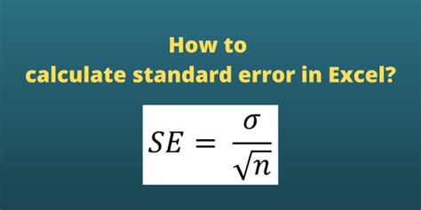 How to Calculate Standard Error in Excel? - QuickExcel