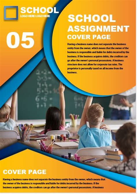 7+ Creative School Assignment Cover Page Design in MS Word