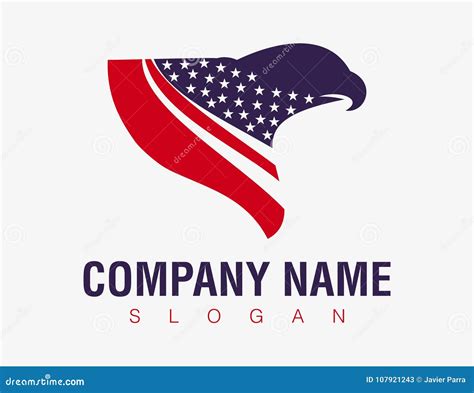 Abstract American Flag Eagle Logo on a White Background Stock Vector ...