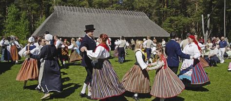 Estonia's national folk costumes are still worn today at festivals and special events. The ...