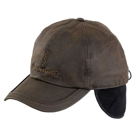 Browning Winter Wax Fleece Cap with Ear Flaps - Brown | Uttings.co.uk