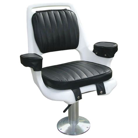 Wise® Offshore Extra Wide Captain's Chair with Pedestal, Black - 141412 ...