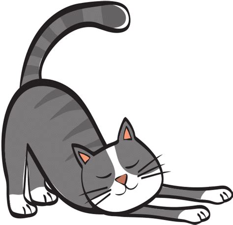 Cute Cat Stretching Cartoon - 素材 - Canva可画