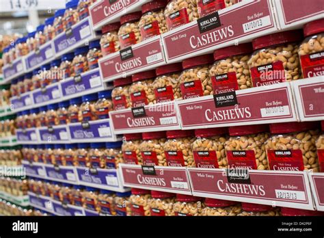 Cashew nuts on display at a Costco Wholesale Warehouse Club Stock Photo ...