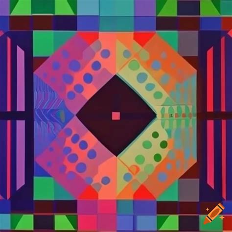 Geometric surrealistic artwork by victor vasarely on Craiyon