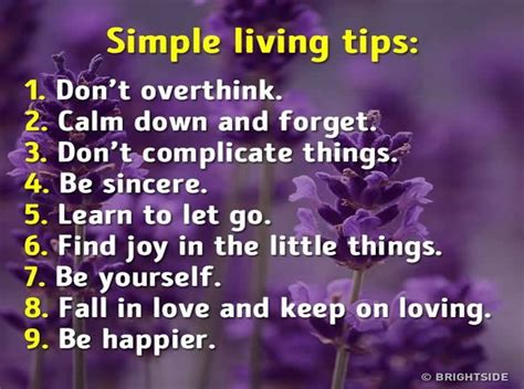 Simple living tips