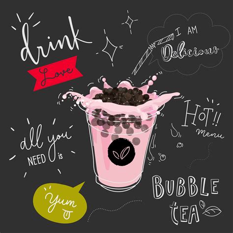 Bubble tea Special Promotions Blackboard Design Poster | Design de thé, Thé aux perles, Design d ...