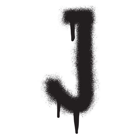 Graffiti font alphabet J with black spray paint. Vector illustration ...