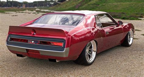 AMC Javelin Looks Bad To The Bone With Shorter Nose And Hellcat Engine | Carscoops