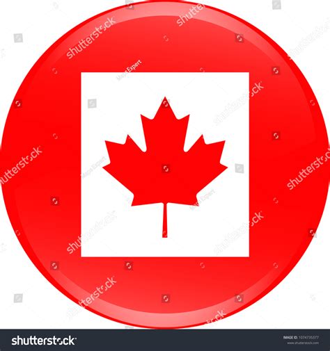 Canada Flag Icon Vector Outline Illustration Stock Vector (Royalty Free) 1074735377