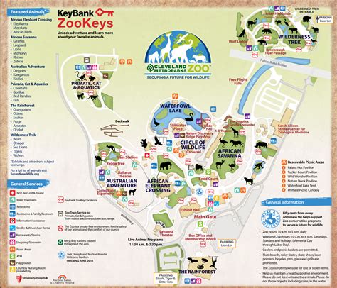 The map of Cleveland Metroparks Zoo in Cleveland, USA