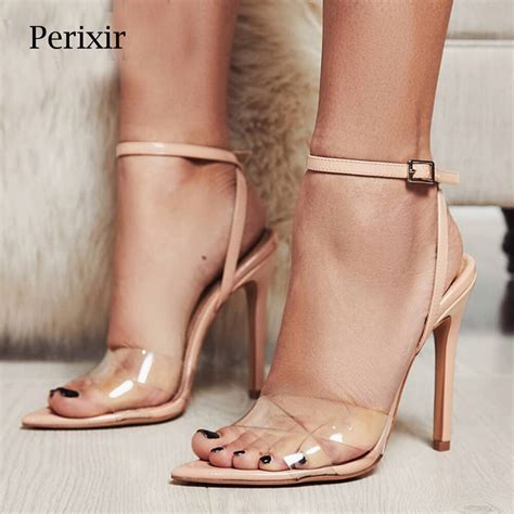 Perixir Ethnic Open Toe Rhinestone Design High Heel Sandals Crystal Ankle Wrap Diamond Gladiator ...