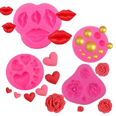 Rose Hearts Lips Dots Shape Silicone Molds Candle Mold Soap - Temu United Kingdom