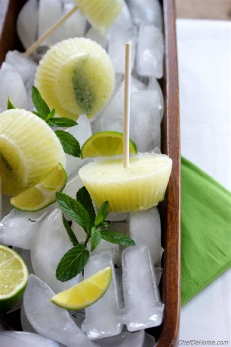 Cucumber Lime Cocktail Ice Pops Recipe | ChefDeHome.com