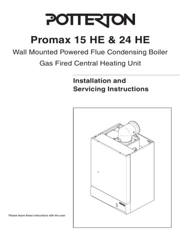 User guide | Baxi Potterton Promax SL Unit installation | Manualzz