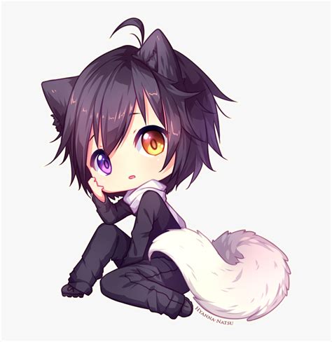 Cute Chibi Anime Wolf Boy, HD Png Download , Transparent Png Image ...