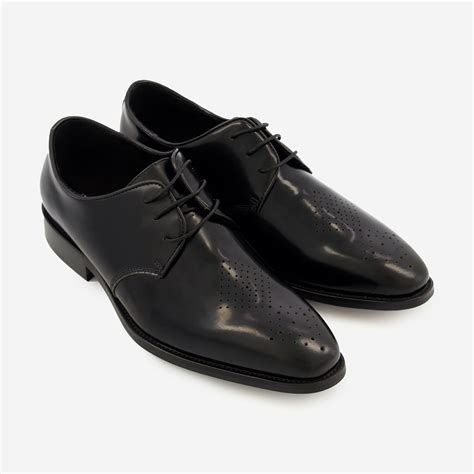 Black Leather Derby Shoes - TK Maxx UK