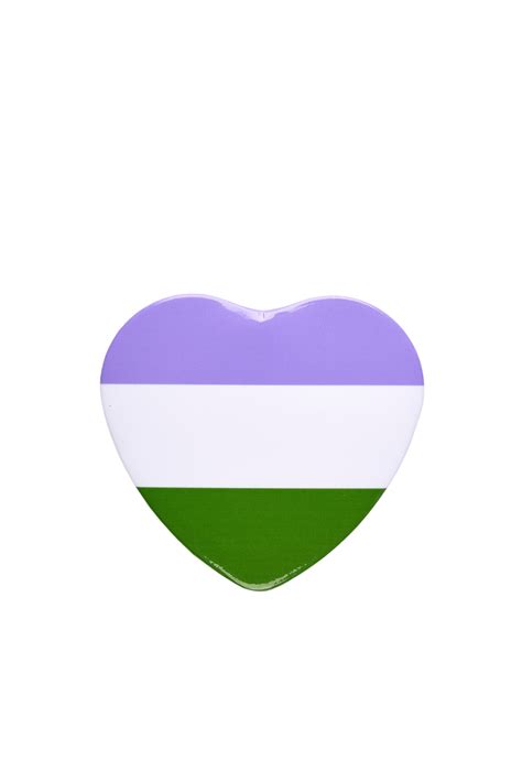 Pride Badge - Genderqueer Flag - Heart - Cybershop Australia