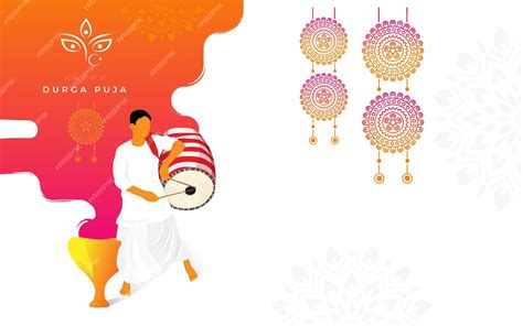 Premium Vector | Indian Festival Happy Durga Puja Background Design Template