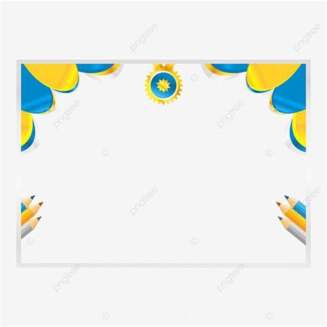 Blue Yellow Graduation Certificate Border Frame