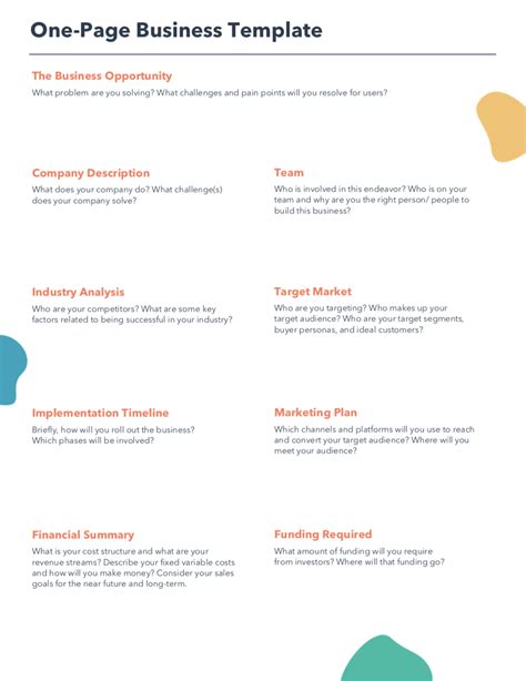 6 Free Business Plans | PDF Templates & Examples | HubSpot