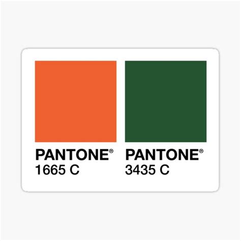 "Pantone University of Miami Colors" Sticker for Sale by genesiscosme ...