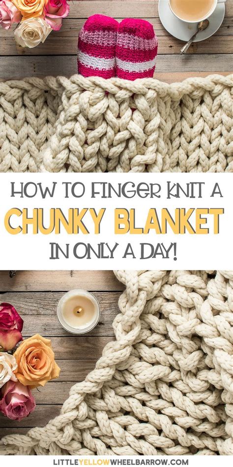 How to Make a Cozy Finger Knit Blanket in Two Hours in 2020 | Finger knitting, Arm knitting ...