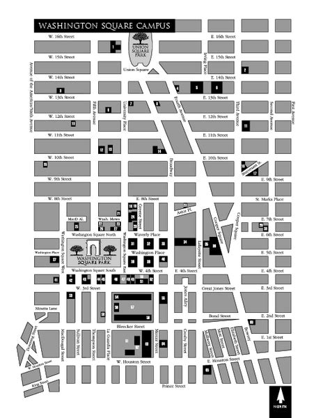 New York University Map - New York NY • mappery