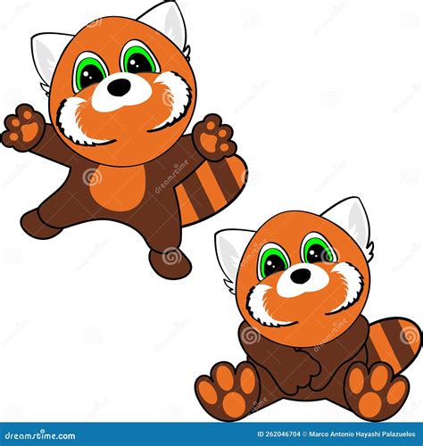 Cartoon Baby Red Panda in Vector Format Stock Vector - Illustration of ...