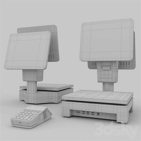 cashier with QR code scanner 3D Model - 3DSKY Decor Helper