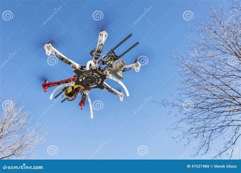 Hexacopter Drone Flying with Camera Editorial Stock Photo - Image of ...