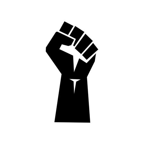 Raised fist logo. Raised black fist vecor icon. Victory, rebel symbol in protest or riot gesture ...