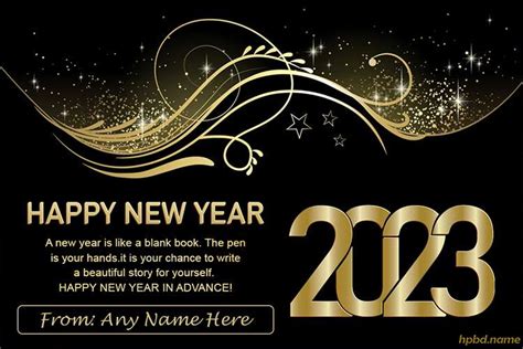 Happy New Year 2023 Wishes Card With Name Online Editing