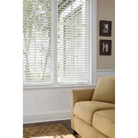 Faux Horizontal Window Wood Blinds Home Furniture Decorators White 2 ...