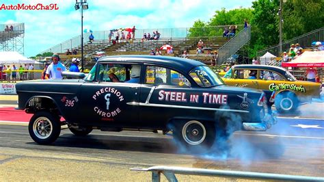 Drag Racing Vintage Cars Old School GASSERS Blast From The Past 60s style race - YouTube