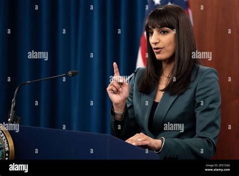 Pentagon Deputy Press Secretary Sabrina Singh holds a press briefing in the Pentagon Press ...