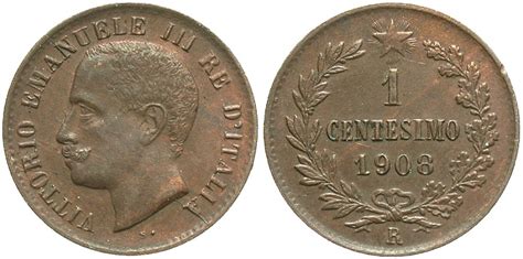 ITALY: 1908-R 1 Centesimo | European Coins