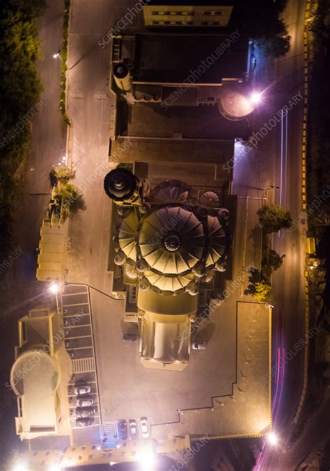 Aerial view of St Paul basilica at night, Harissa, Lebanon - Stock Image - F039/0223 - Science ...