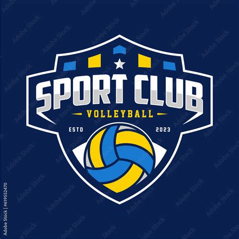 Volleyball team emblem logo design vector illustration Stock Vector ...