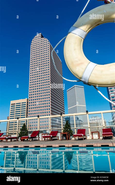 Rooftop swimming pool at the Warwick Denver Hotel. Colorado. USA Stock Photo - Alamy