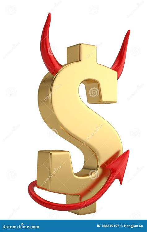 Money Is Evil Conceptual. Evil Dollar Isolated In White Background. 3d Illustration Stock ...