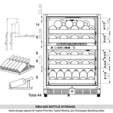 24" Dual Zone Wine Cooler with Glass Door | Under Counter Wine Fridge