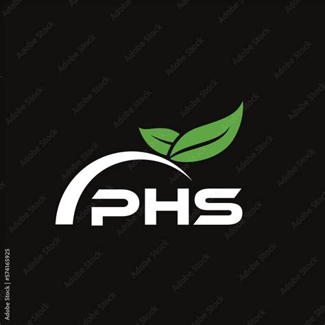 Vecteur Stock PHS letter nature logo design on black background. PHS ...